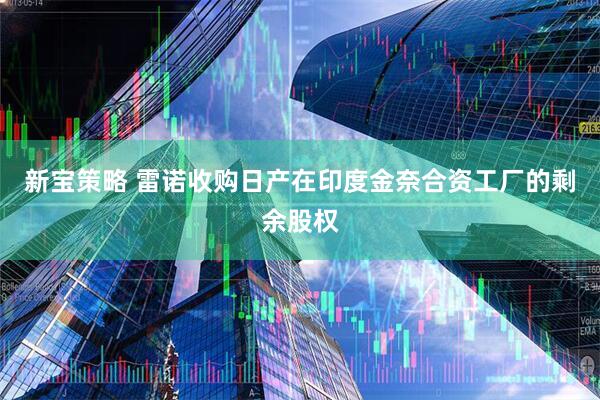 新宝策略 雷诺收购日产在印度金奈合资工厂的剩余股权