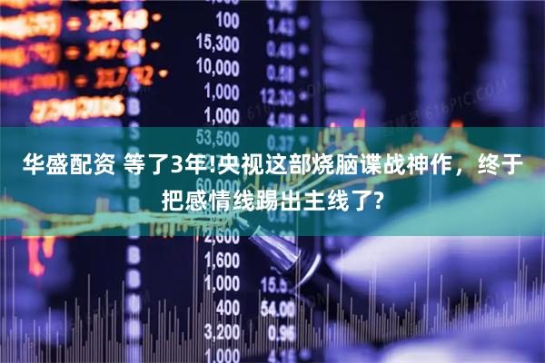 华盛配资 等了3年!央视这部烧脑谍战神作，终于把感情线踢出主线了?